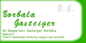 borbala gasteiger business card